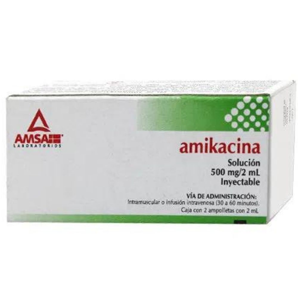 Am Amikacina 500 Mg X 2 Ampolletas 2 Ml Amsa