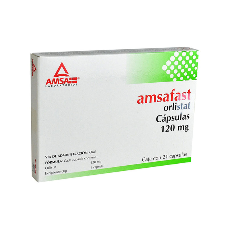 Amsafast (Orlistat) 120 Mg Con 21 Capsulas Amsa Amsafast (Orlistat) 120 Mg Con 21 Capsulas Amsa