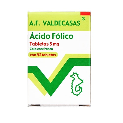 Acido-Folico 5 Mg Con 92 Tabletas