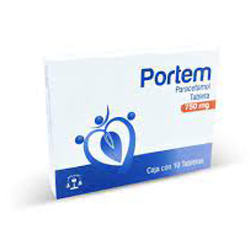 PORTEM (PARACETAMOL) 750 MG CON TABLETAS 10