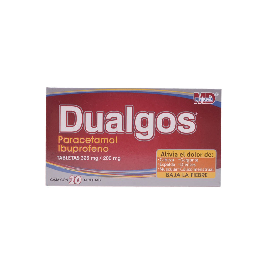 DUALGOS (PARACETAMOL/IBUPROFENO) 325/200 MG CON 20 TABLETAS