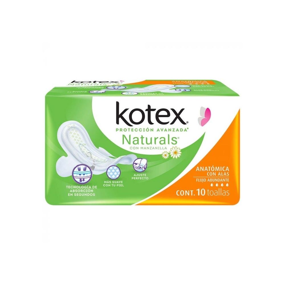 TOALLAS SANITARIAS KOTEX CON MANZANILLACON 10