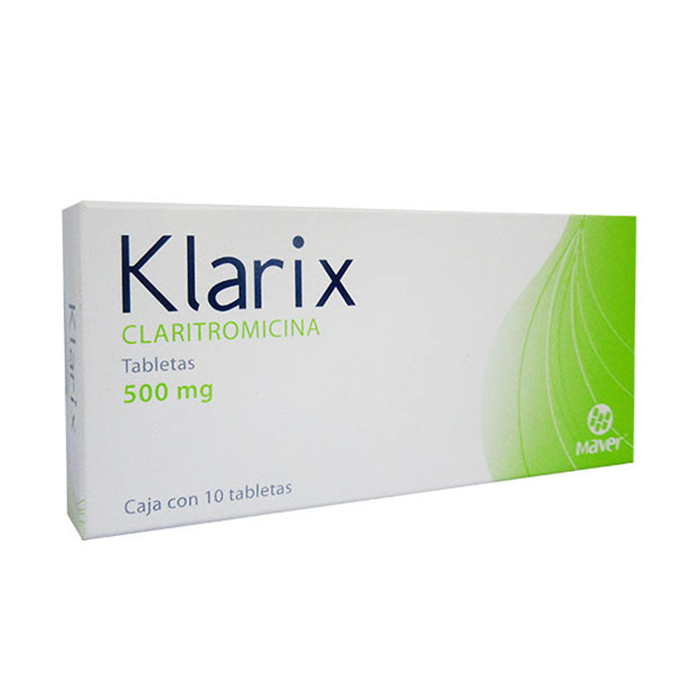 Klarix (Claritromicina) 500 Mg Con 10 Tabletas