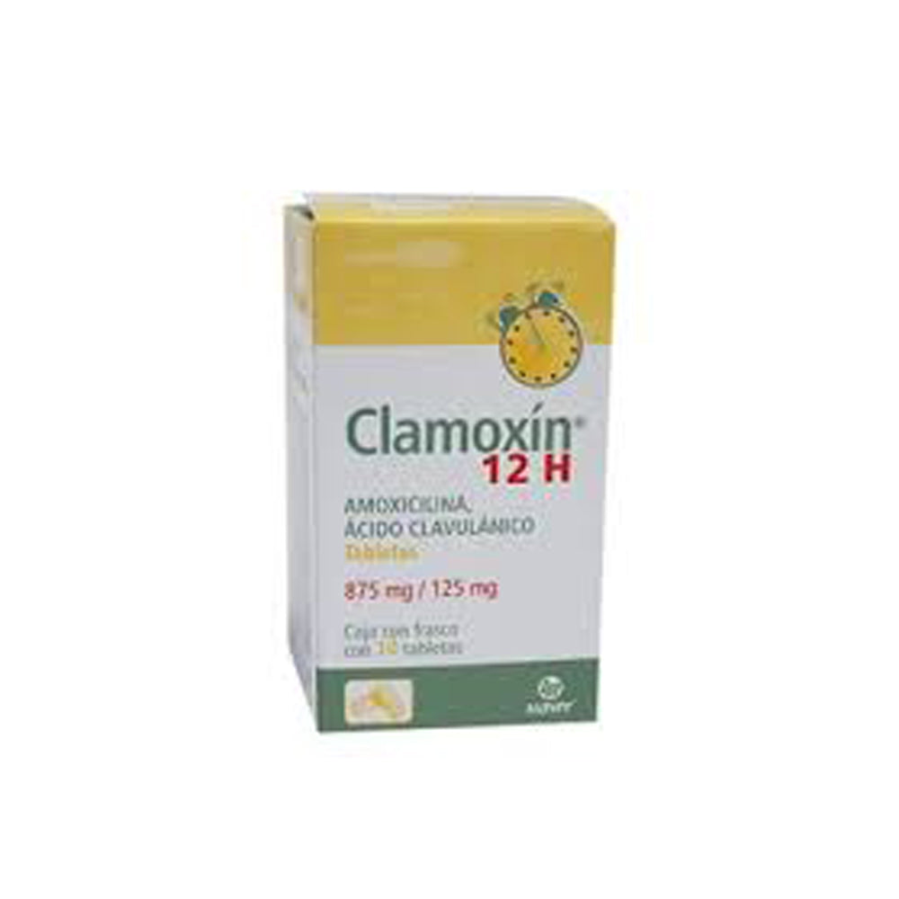 Clamoxin (Amoxicilina/Acido Clavulanico) 12H 875/125Mg C10 Tabletas