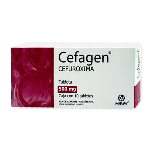 Cefagen (Cefuroxima) 500 Mg C/10 Tabletas