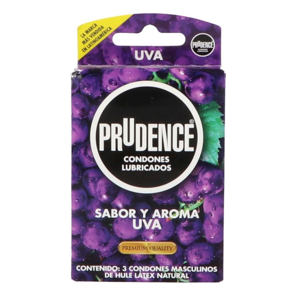 Preservativo  Prudence Aroma Uva Con 3 Piezas