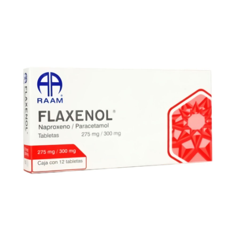 FLAXENOL (NAPROXENO/PARACETAMOL) 275/300 MG TABLETAS 12