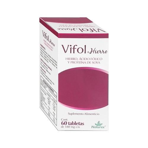 Vifolhierro/Ac Folico Y Proteina De Soya 180 Mg Con 60 Tab