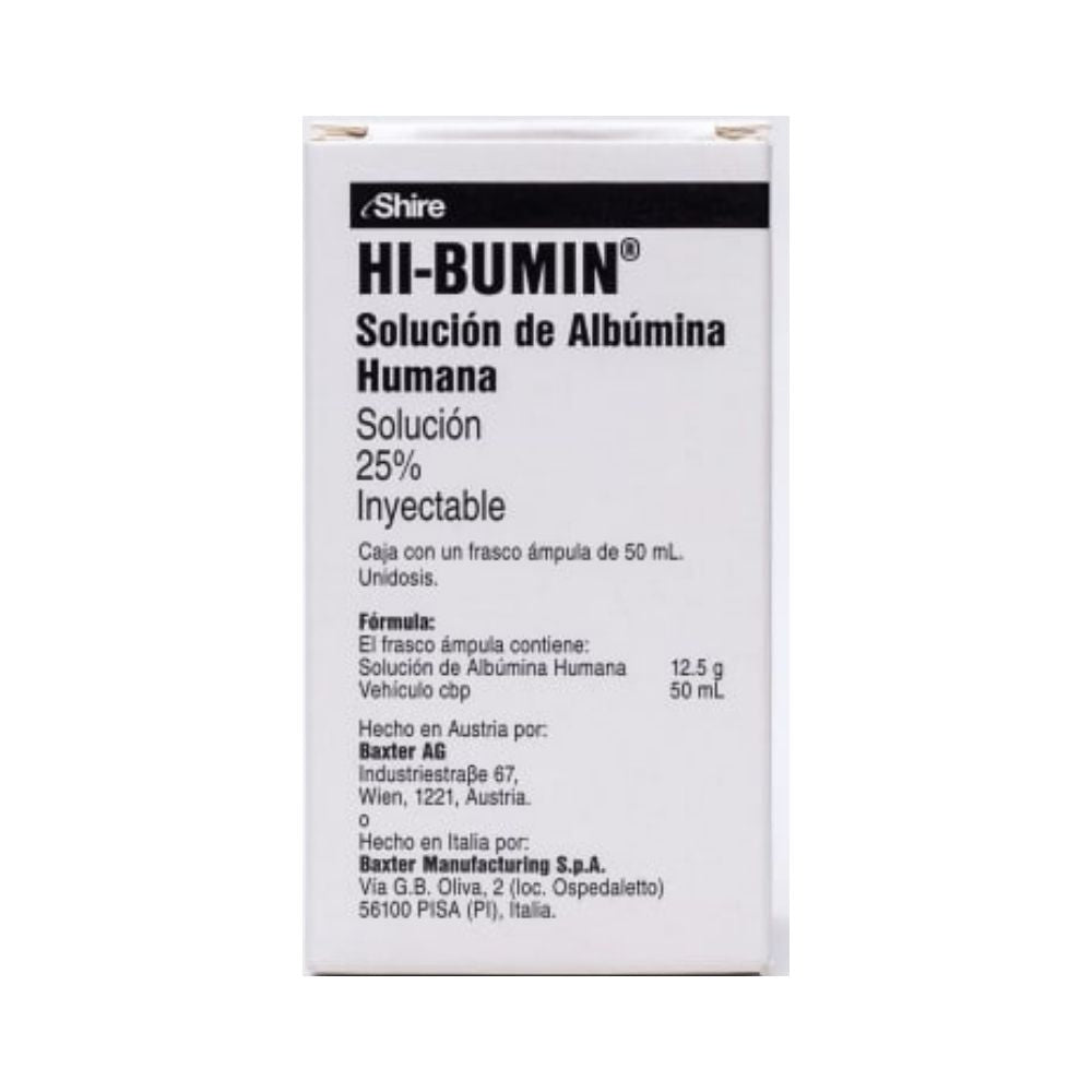 Hi-Bumin Albumina Humana 25% Inyectable 50 Mililitros