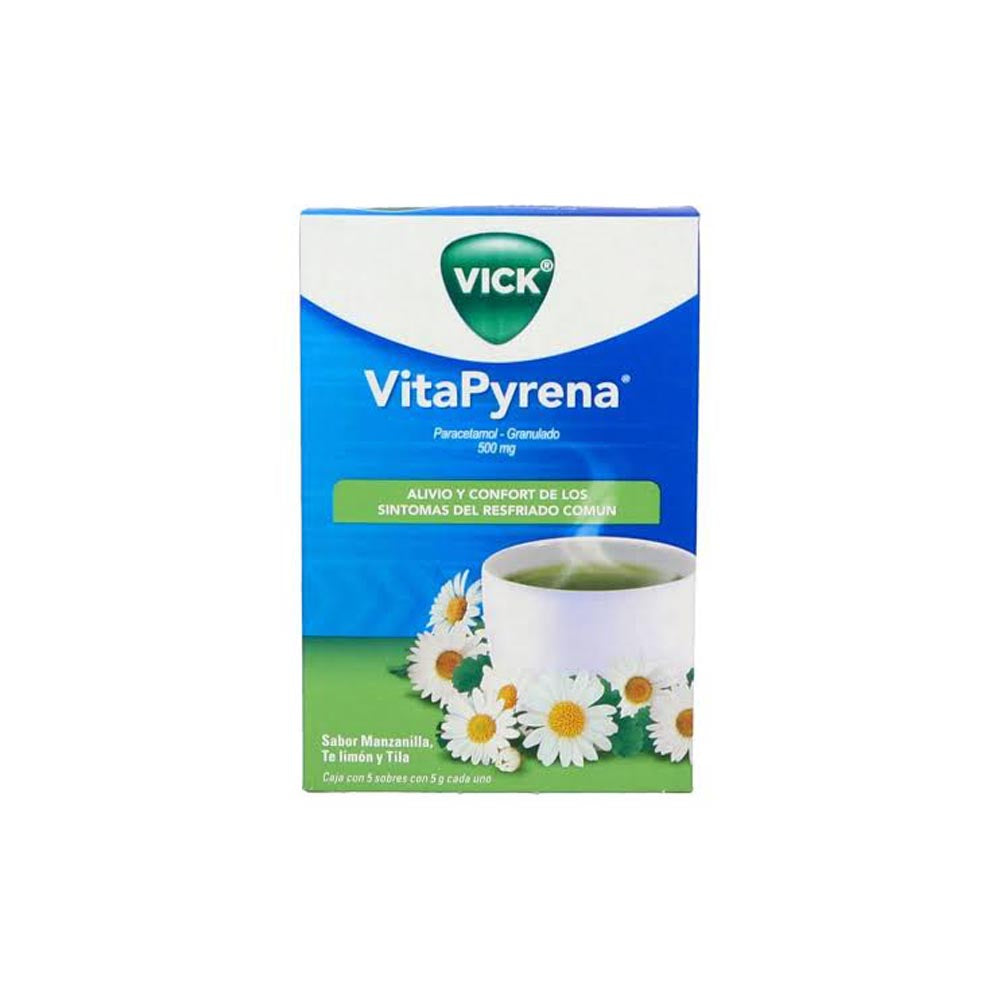 Vick Vitapyrena 500 Mg Manzanilla Sobres Con 5 Pzas