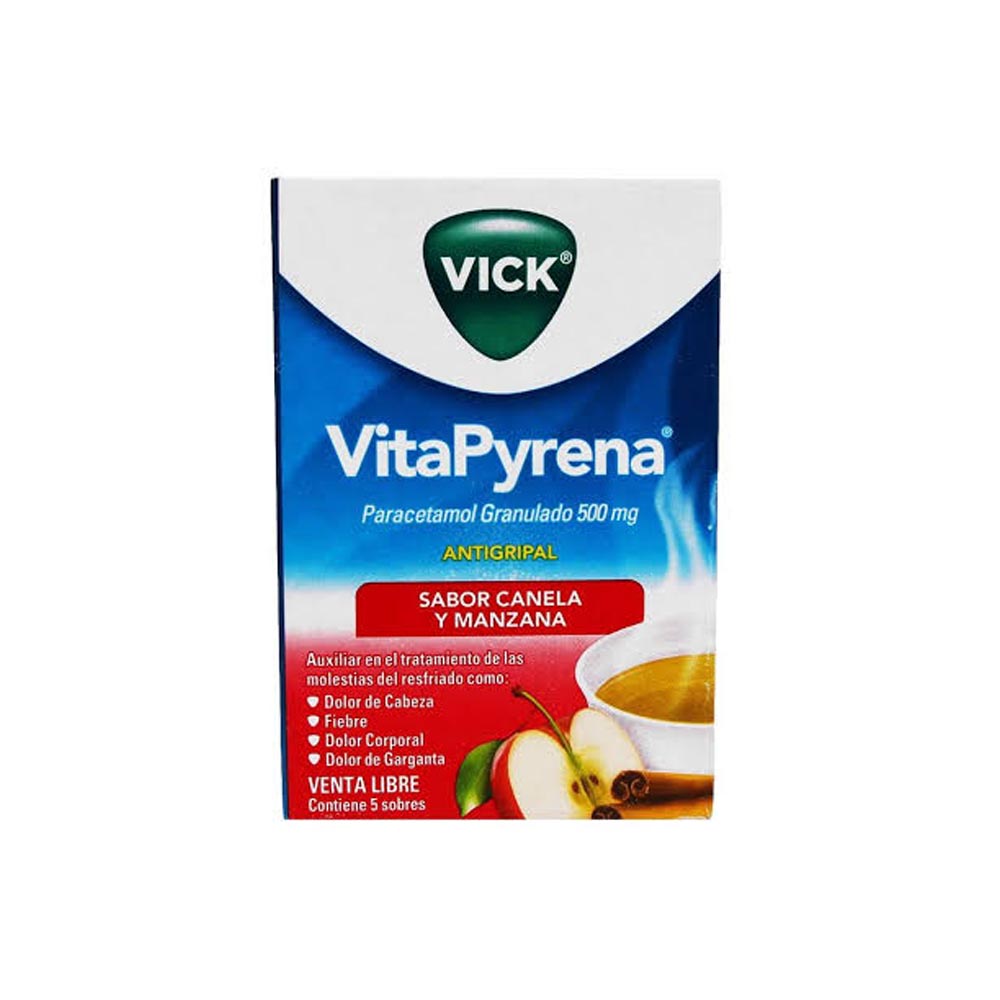 Vick Pyrena Vita 500 Mg Manzana/Canela Sobres Con 5