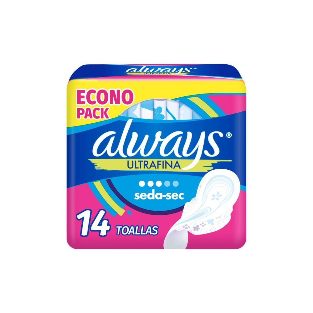 TOALLAS SANITARIAS ALW ACT-U CON ALAS CON 14 PADS